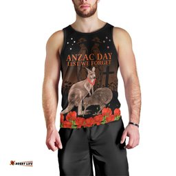 Kangaroo and Kiwi Bird ANZAC Day Custom Men Tank Top Soldier Style