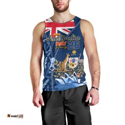 Personalised Happy Australia Day 26 January Men Tank Top
