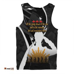 Amazing Aussie Australia Anzac Day Custom Lest We Forget With Black Camouflage Pattern Men Tank Top