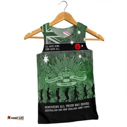 Amazing Aussie Australia Anzac Day Australia and New Zealand Warriors All gave some Some Gave All Green Men Tank Top