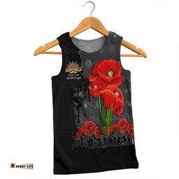 Amazing Aussie Australia Anzac Day Custom Australian And New Zealand Warriorsers In Flanders Fields Poppy Flowers V2 Men Tank Top