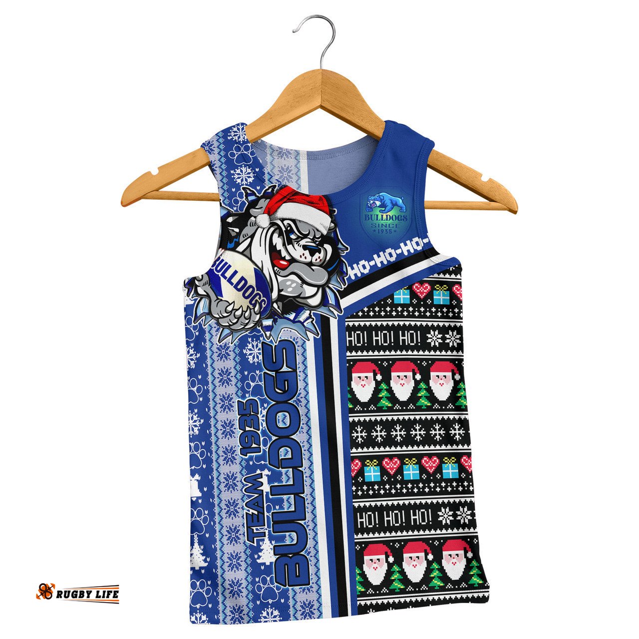 Amazing Aussie Australia Canterbury Bankstown Christmas Scratch Doggies Christmas With Snowflakes Ho Ho Ho Men Tank Top