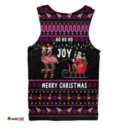 Amazing Aussie Australia Christmas Custom Aussie Christmas Pink Flamingo Santa Sleigh Men Tank Top