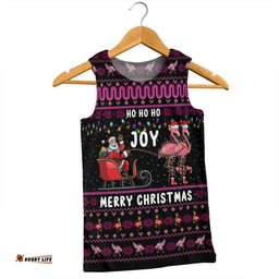 Amazing Aussie Australia Christmas Custom Aussie Christmas Pink Flamingo Santa Sleigh Men Tank Top