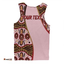 Amazing Aussie Australia Aboriginal Custom Aboriginal Inspired With Pink Background Men Tank Top