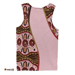 Amazing Aussie Australia Aboriginal Custom Aboriginal Inspired With Pink Background Men Tank Top