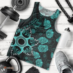 Heat Cricket Never Forget Custom Men Tank Top ANZAC Day with Poppy Aboriginal