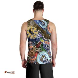 Custom NAIDOC Week 2024 Collingwood Magpies Men Tank Top Australia Aboriginal Dot Painting