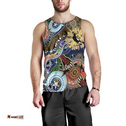 Custom NAIDOC Week 2024 Collingwood Magpies Men Tank Top Australia Aboriginal Dot Painting