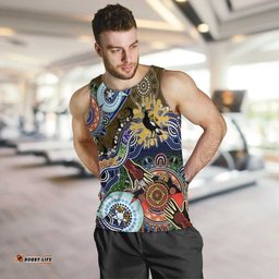 Custom NAIDOC Week 2024 Collingwood Magpies Men Tank Top Australia Aboriginal Dot Painting
