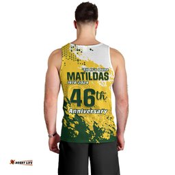 Australia Soccer Men Tank Top Til Its Done Matildas 2024 Happy 46th Anniversary