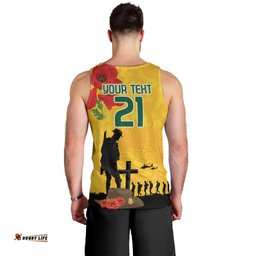 Australia Socceroos Soccer ANZAC Custom Men Tank Top Gallipoli Soldier With Camouflage Art