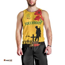 Australia Socceroos Soccer ANZAC Custom Men Tank Top Gallipoli Soldier With Camouflage Art