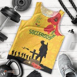Australia Socceroos Soccer ANZAC Custom Men Tank Top Gallipoli Soldier With Camouflage Art