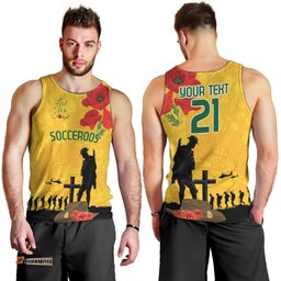 Australia Socceroos Soccer ANZAC Custom Men Tank Top Gallipoli Soldier With Camouflage Art