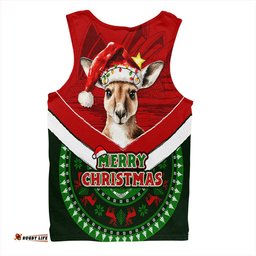 Amazing Aussie Australia Holiday Kangaroo Merry Christmas Men Tank Top
