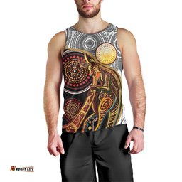 Aboriginal Kangaroo Pattern Dot Art Men Tank Top TS04