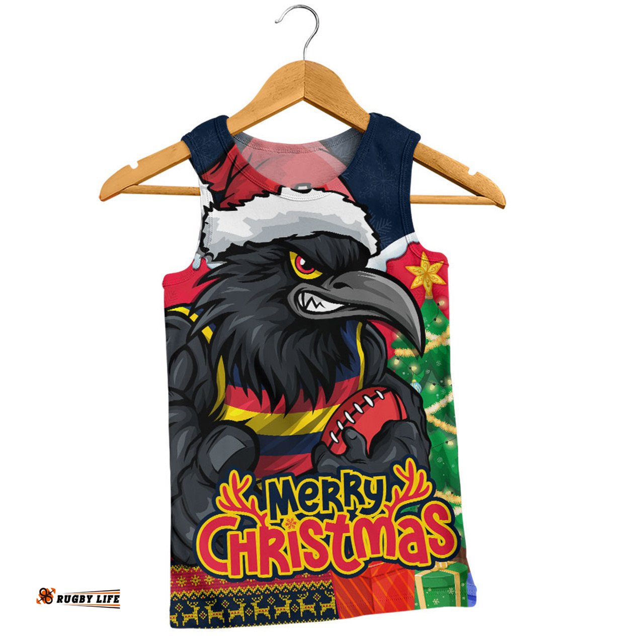 Amazing Aussie Adelaide Crows Santa Scoring Touchdown On Christmas Game Day Men Tank Top