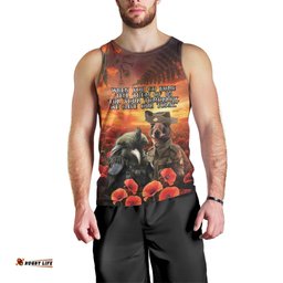 Kangaroo and Kiwi Soldier ANZAC Men Tank Top The Last War Memorial