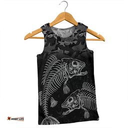 Amazing Aussie Australia Fishing Custom Fish Reaper Fish Skeleton Grey Men Tank Top