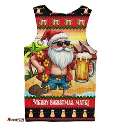 Amazing Aussie Australia Christmas Santa Beer Cheers Style Men Tank Top