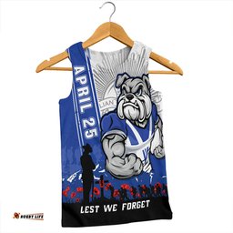 Amazing Aussie Canterbury Bankstown Bulldogs Anzac Day Lest We Forget Strong Fighting Spirit Men Tank Top