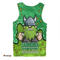 Amazing Aussie Canberra Raiders Custom Team With Dot And Star Patterns For Tough Fan Men Tank Top