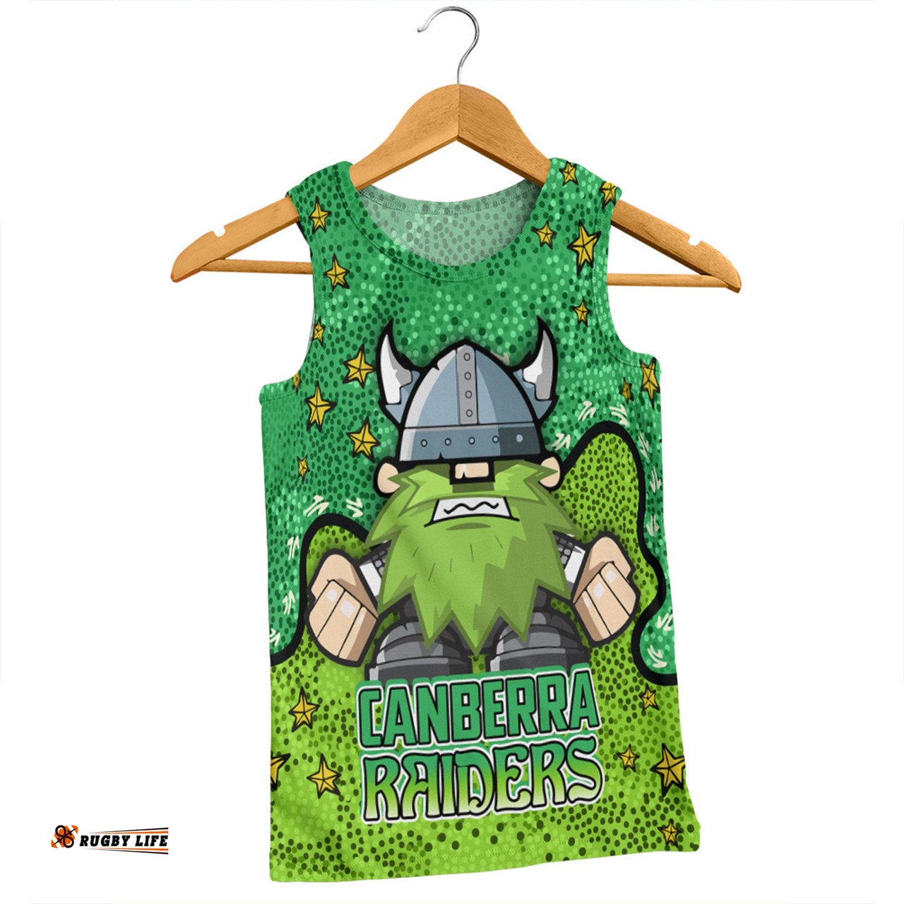 Amazing Aussie Canberra Raiders Custom Team With Dot And Star Patterns For Tough Fan Men Tank Top