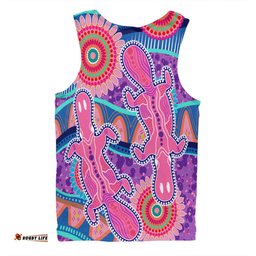 Amazing Aussie Australia Platypus Aboriginal Pink Platypus With Aboriginal Art Dot Painting Patterns Inspired Men Tank Top