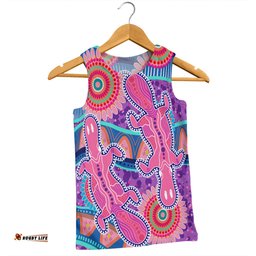 Amazing Aussie Australia Platypus Aboriginal Pink Platypus With Aboriginal Art Dot Painting Patterns Inspired Men Tank Top
