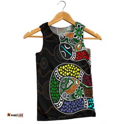 Amazing Aussie Australia Rainbow Serpent Aboriginal Dreamtime Rainbow Serpent Contemporary Style Men Tank Top