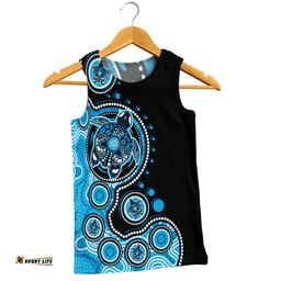 Amazing Aussie Australia Indigenous Turtle Aboriginal Dot Art Blue Men Tank Top