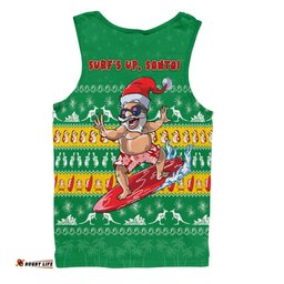 Amazing Aussie Australia Merry Christmas Mate Surf's Up Santa Green Men Tank Top