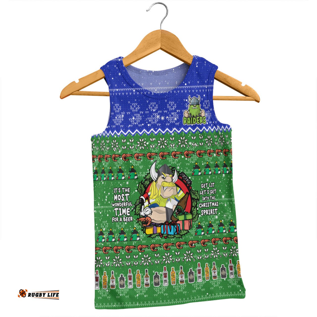 Amazing Aussie Canberra Raiders Christmas Custom Chrissie Spirit Men Tank Top