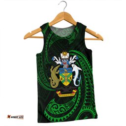 Amazing Aussie Australia South Sea Islanders Solomon Islands Green Tribal Wave Pattern Men Tank Top