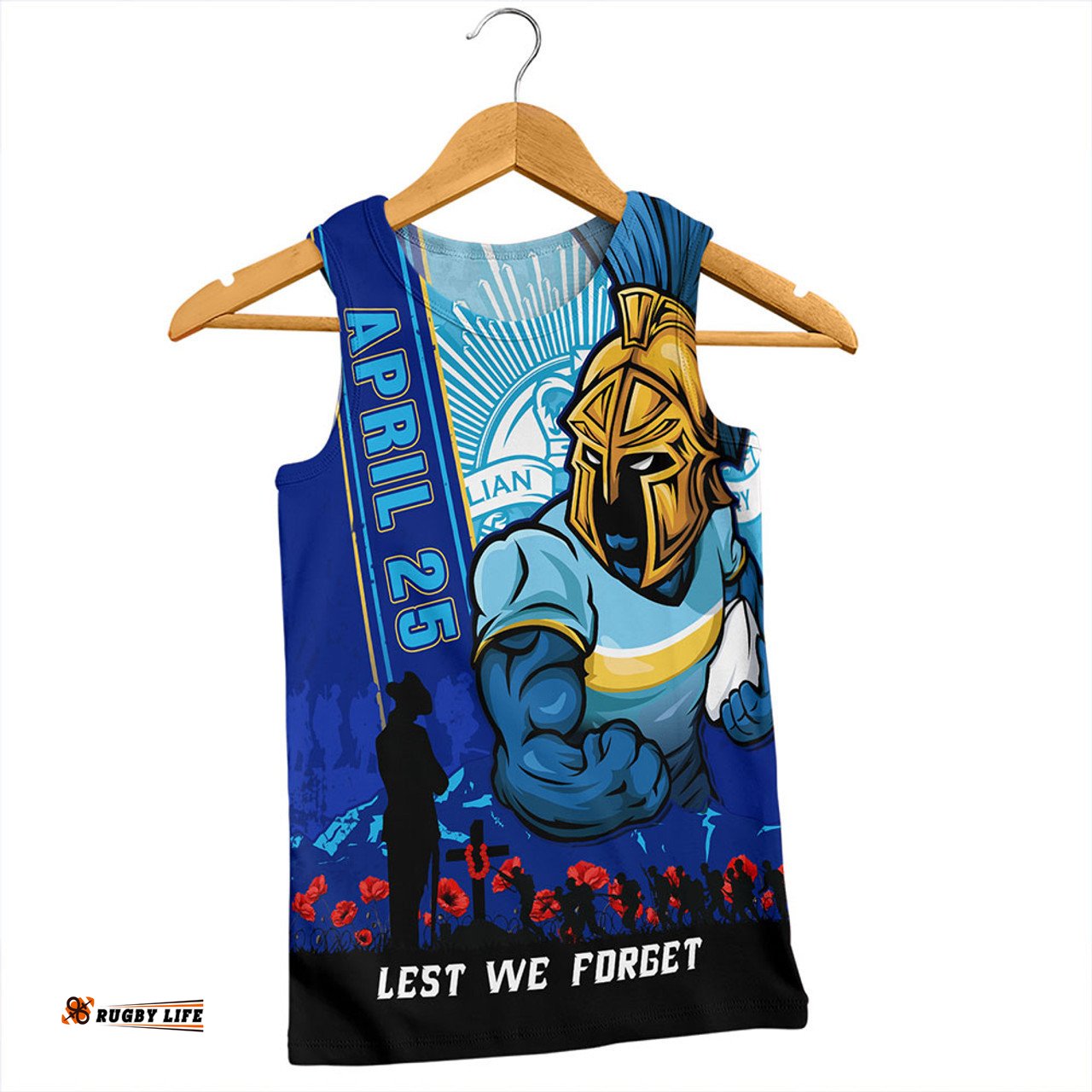 Amazing Aussie Gold Coast Titans Anzac Day Lest We Forget Strong Fighting Spirit Men Tank Top