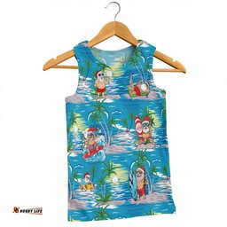 Amazing Aussie Australia Surfing Christmas Tropical Santa Surfing Funny Men Tank Top