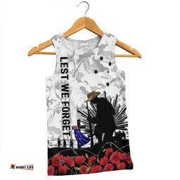 Amazing Aussie Australia Fallen But Not Forgotten Remembrance Day Tribute Men Tank Top