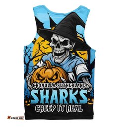 Amazing Aussie Cronulla Sutherland Sharks Dark Moon Rugby Halloween Battle Edition Men Tank Top
