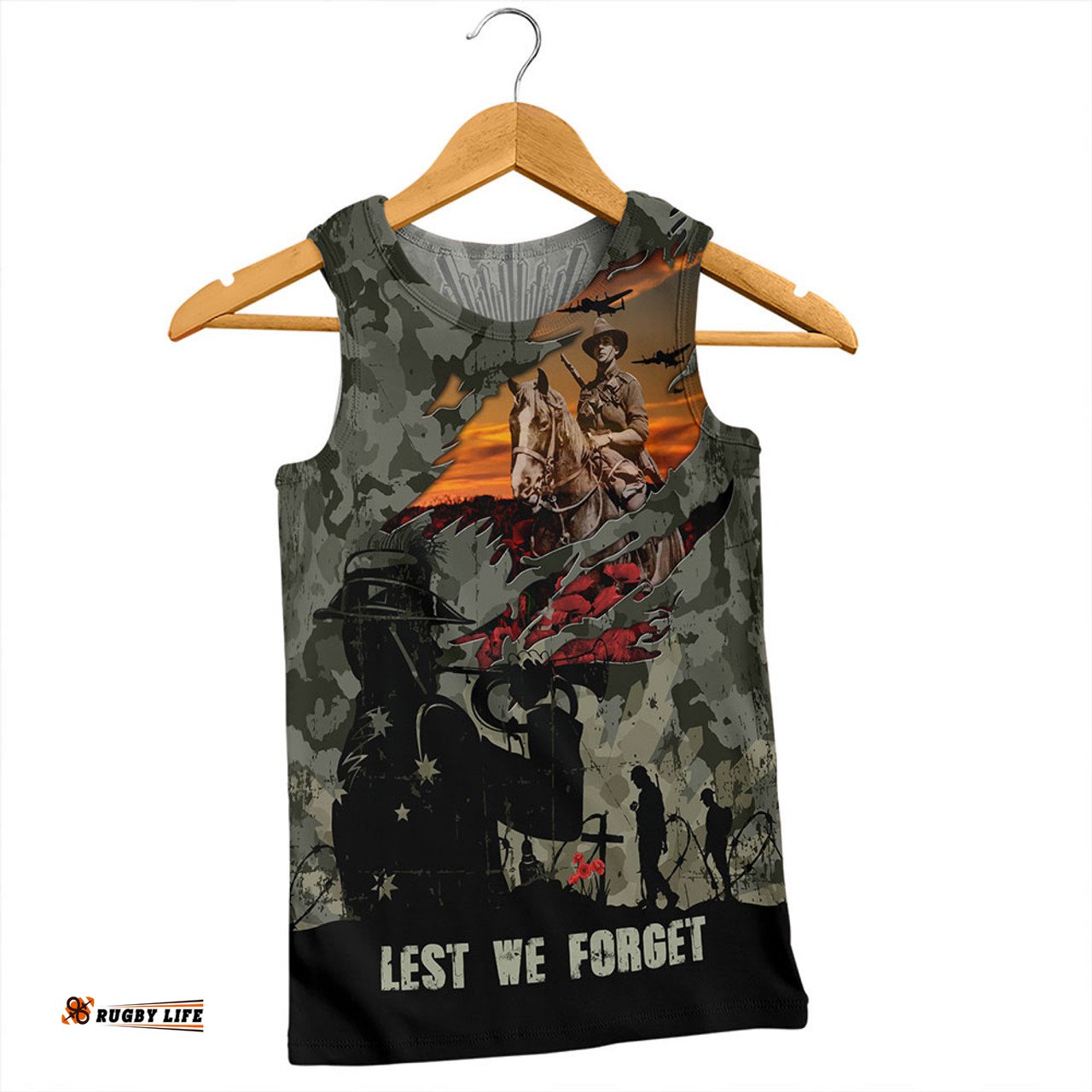 Amazing Aussie Australia Remembrance And Valor Lest We Forget The Fallen Men Tank Top