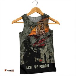 Amazing Aussie Australia Remembrance And Valor Lest We Forget The Fallen Men Tank Top