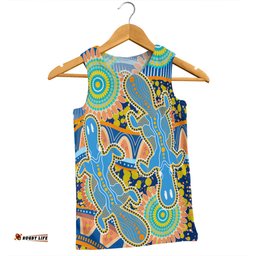 Amazing Aussie Australia Platypus Aboriginal Blue Platypus With Aboriginal Art Dot Painting Patterns Inspired Men Tank Top