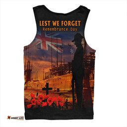 Amazing Aussie Australia Sunset Of Sacrifice And Remembrance Day Honor Orange Men Tank Top