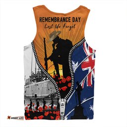 Amazing Aussie Australia Lest We Forget Honoring Our Heroes On Remembrance Day Men Tank Top