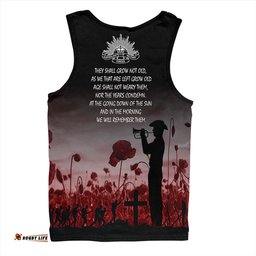 Amazing Aussie Australia Anzac Day Lest We Forget Red Men Tank Top
