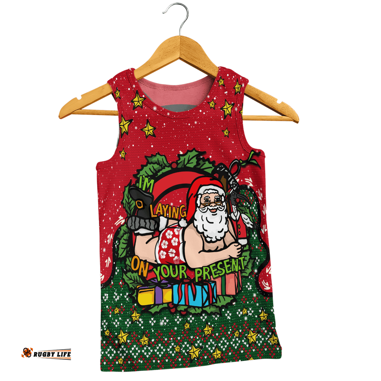 Amazing Aussie Australia Aussie Ugly Christmas Santa Present Men Tank Top