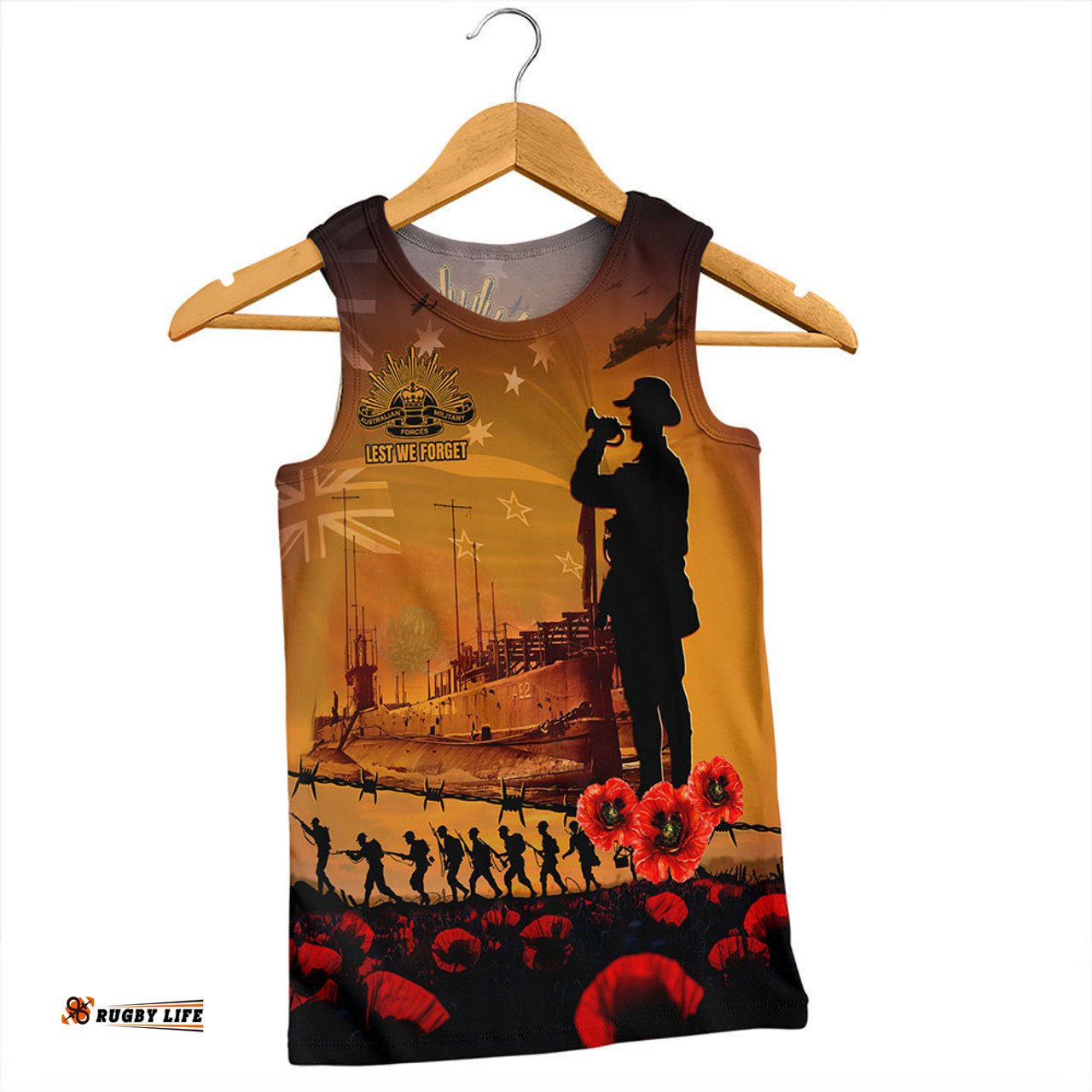 Amazing Aussie Australia ANZAC Day Guardian Of The Dawn Men Tank Top