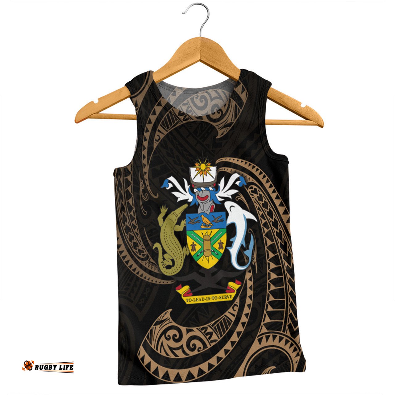 Amazing Aussie Australia South Sea Islanders Solomon Islands Gold Tribal Wave Pattern Men Tank Top