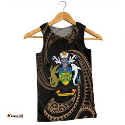 Amazing Aussie Australia South Sea Islanders Solomon Islands Gold Tribal Wave Pattern Men Tank Top