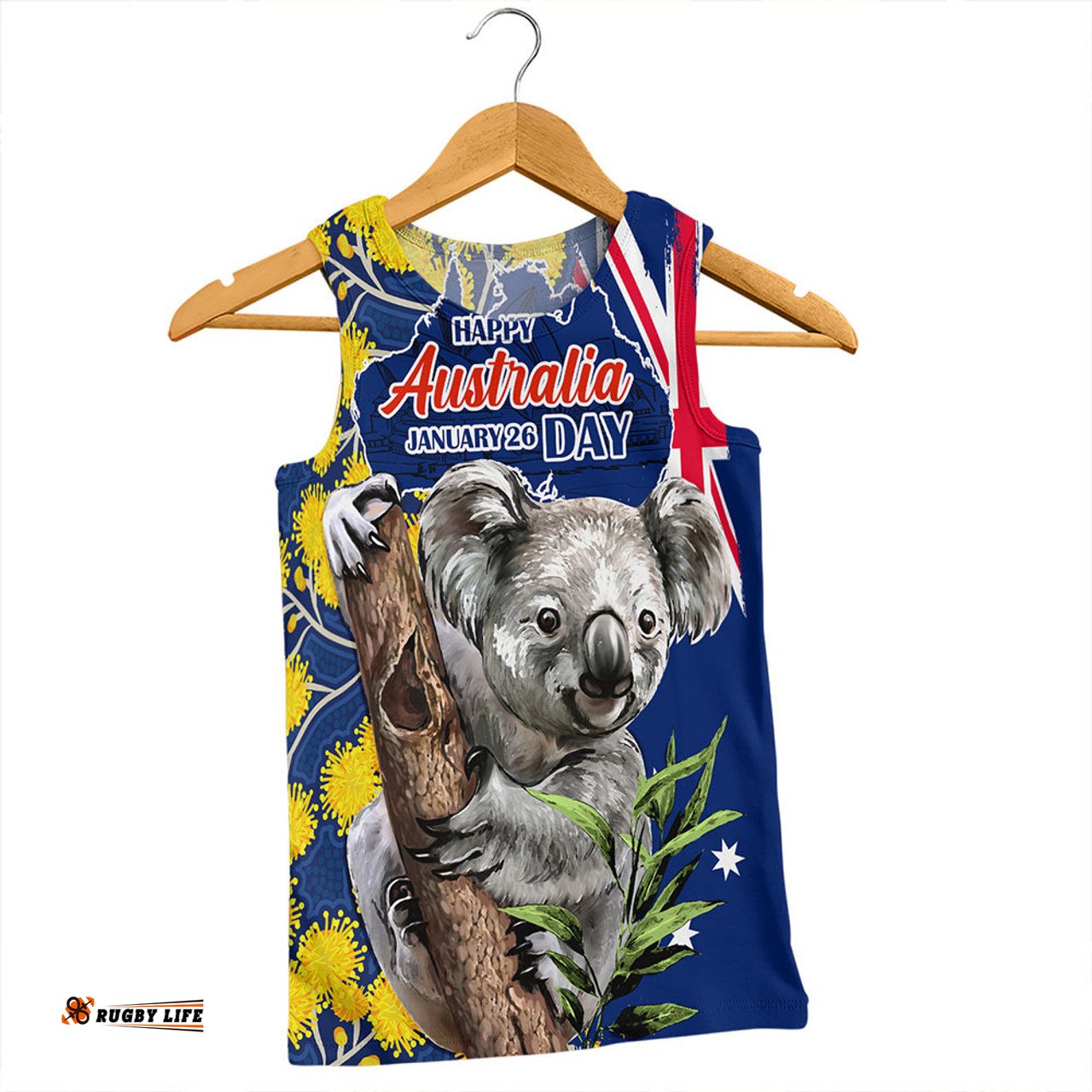 Amazing Aussie Australia Australia Day Koala Golden Wattle Edition Men Tank Top